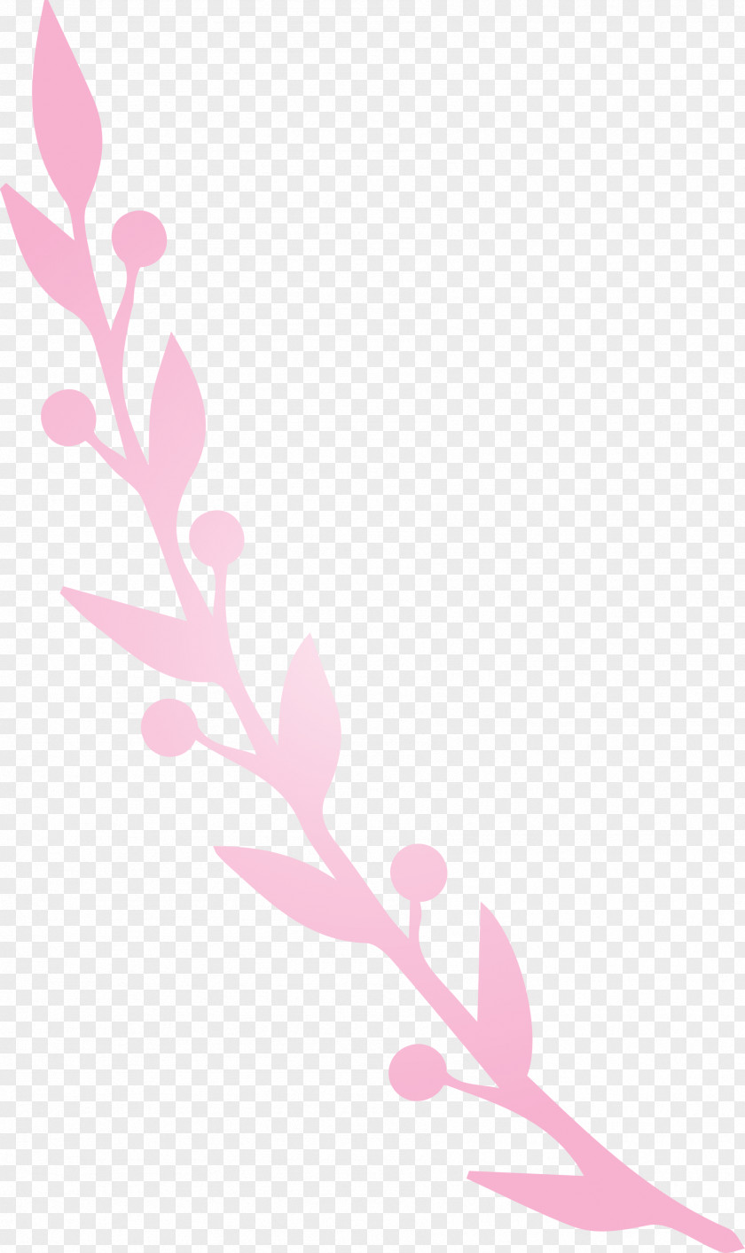 Petal Pink M Font Line Twig PNG