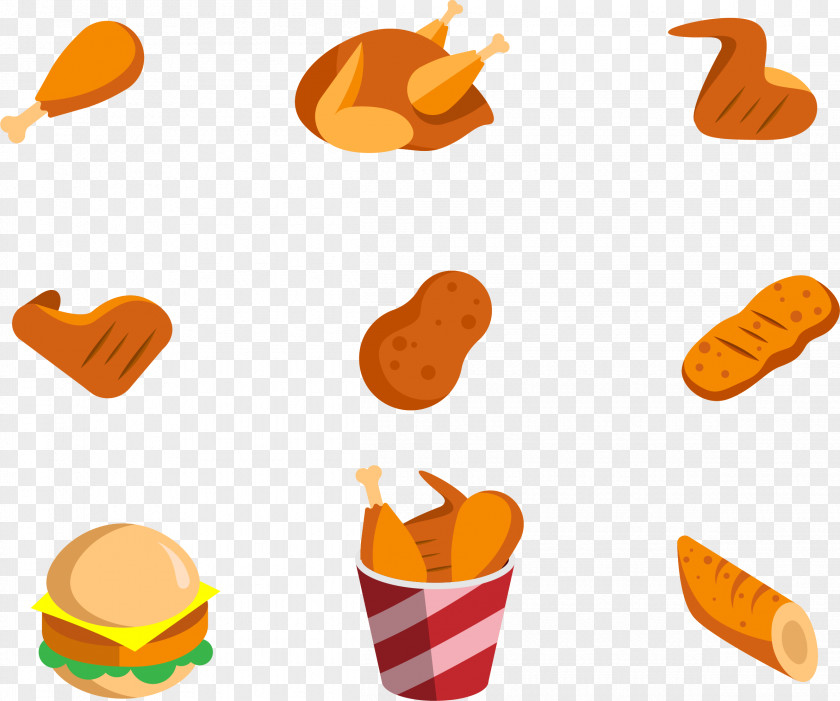 Burger Fried Chicken Icon Hamburger Fast Food Junk PNG