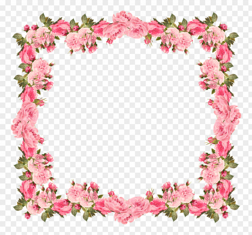 Rose Border Frame Wedding Invitation Baby Shower Flower Clip Art PNG