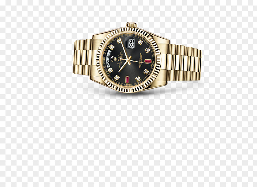 Gold Rolex Day-Date Colored Watch PNG