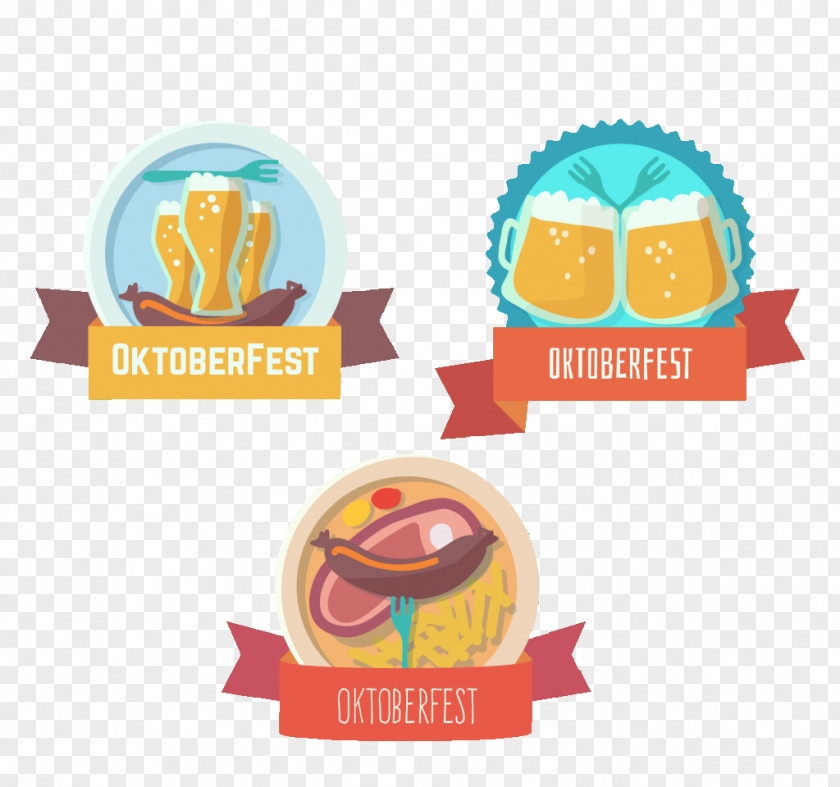 Oktoberfest Badge Logo Sausage Illustration PNG