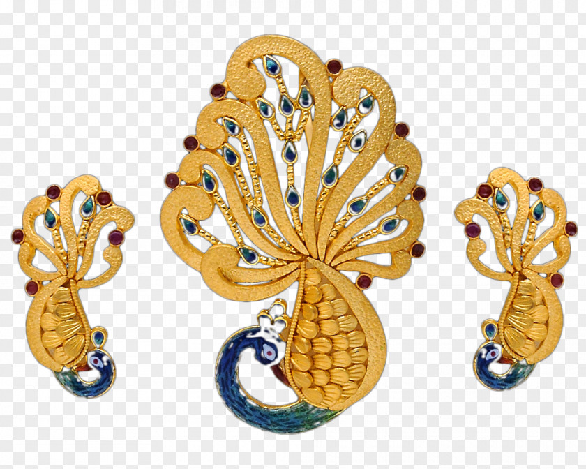 Gold Peacock Body Jewellery PNG