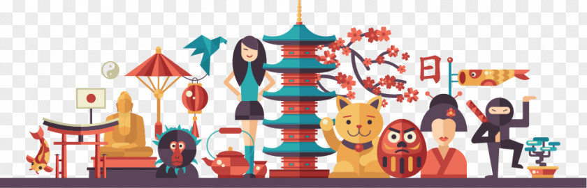 National Day Creative Travel Japan Web Banner Design Illustration PNG