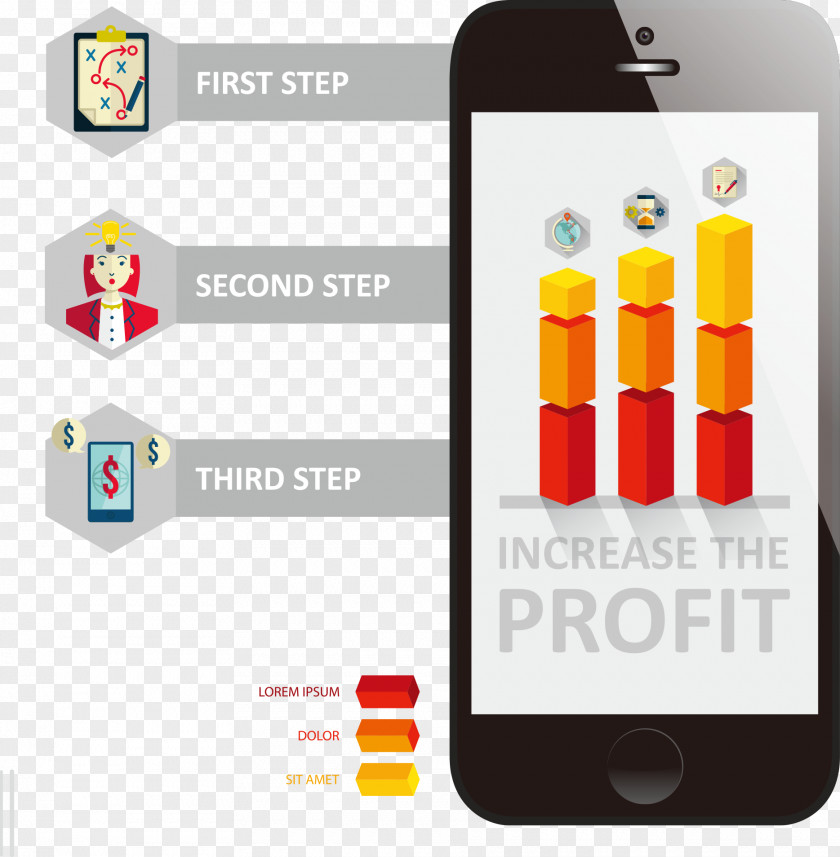 Vector Smartphone Chart Graphic Design PNG