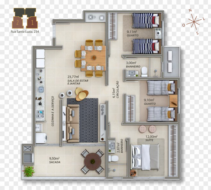 House Floor Plan Catavento Incorporadora Apartment PNG