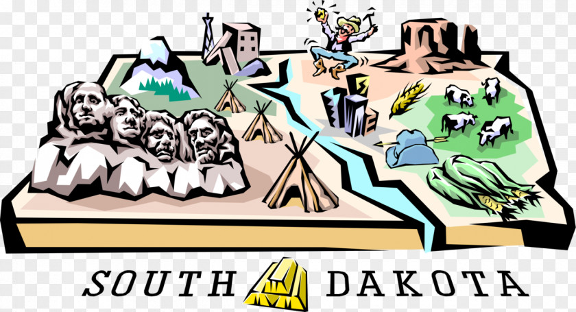 Map Clip Art South Dakota Illustration Vector Graphics Image PNG