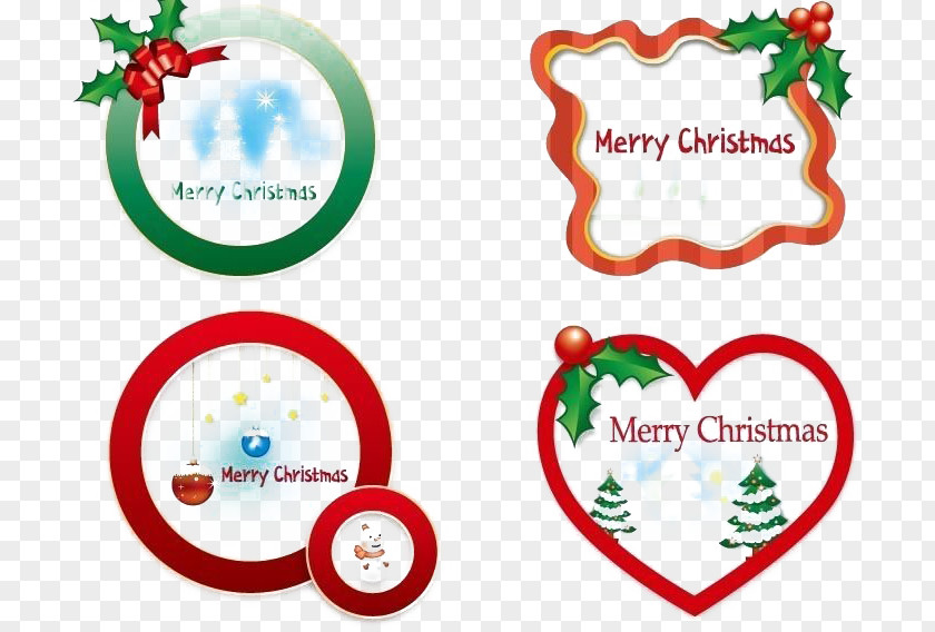 Christmas Heart-shaped Card Free Round Buckle Material Decoration Heart PNG