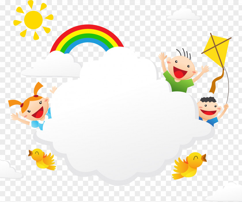 Creative Cartoon Children Childrens Day Fun On The Run Kite PNG