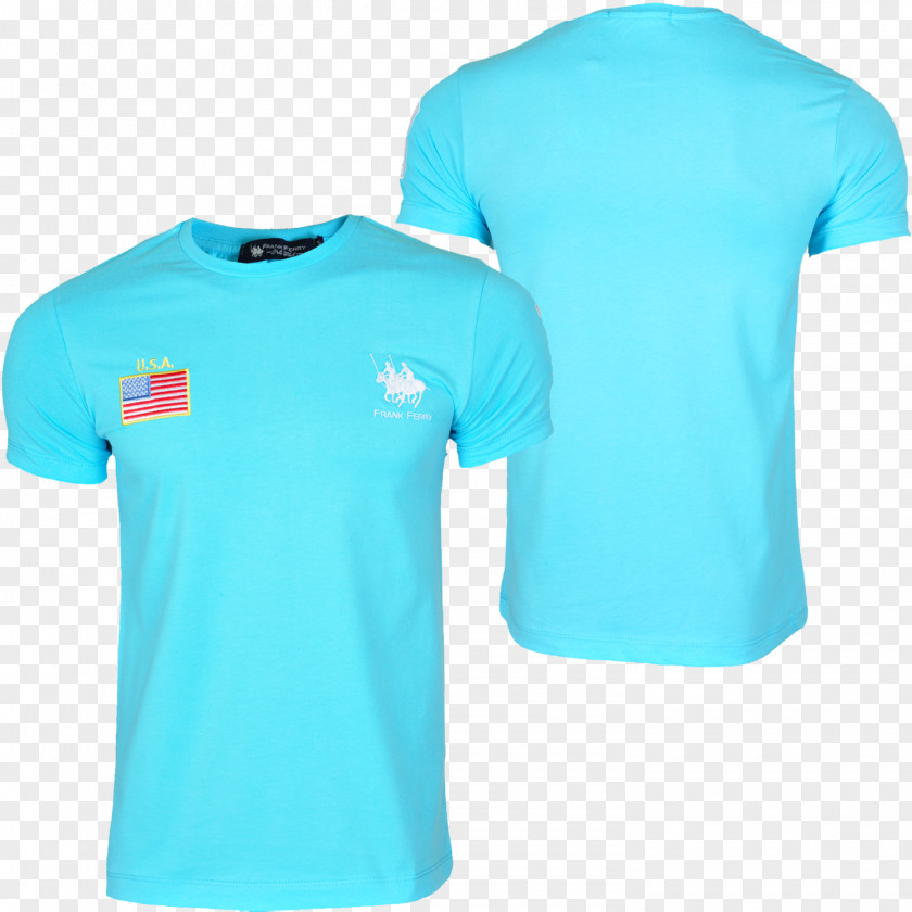 Polo Shirt T-shirt Sleeve Teal Blue PNG