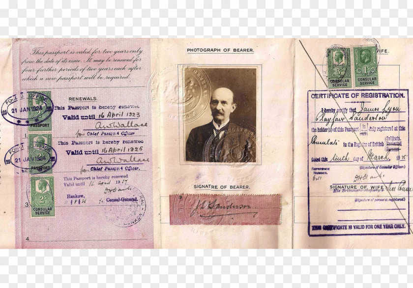 United Kingdom 1920s British Passport Nansen PNG