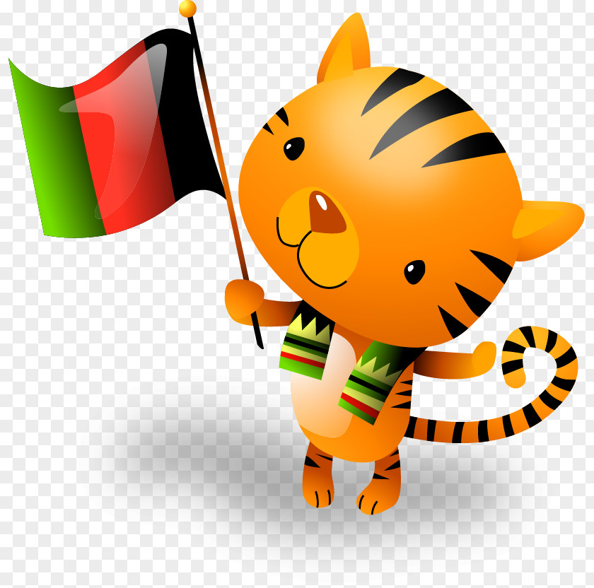 Vector Cute Hand Foreign Flags Cat Flag Illustration PNG