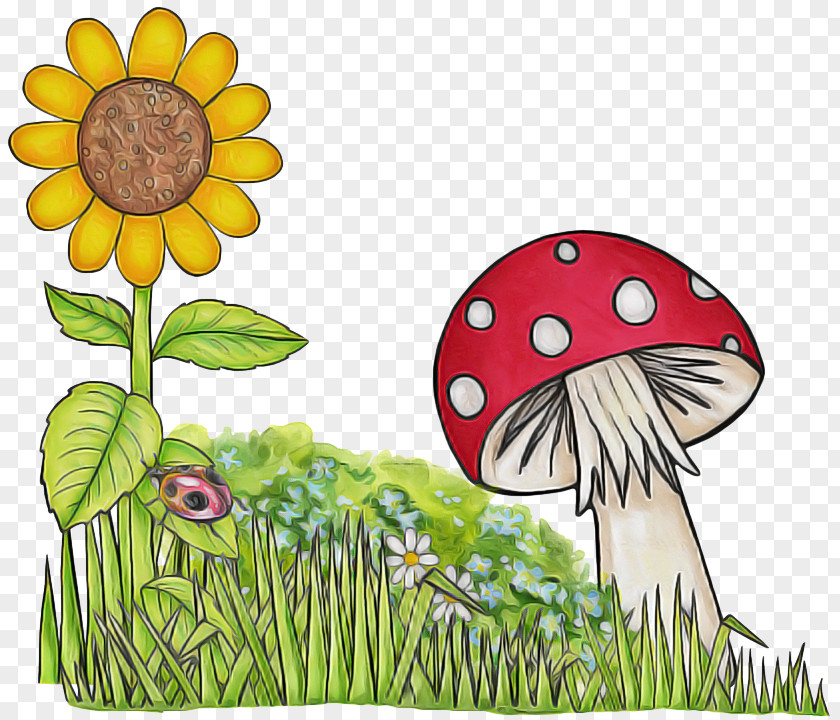 Wildflower Flower Clip Art Mushroom Cartoon Plant Grass PNG