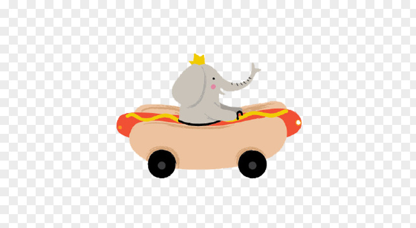 Cartoon Hot Dog Car Clip Art PNG