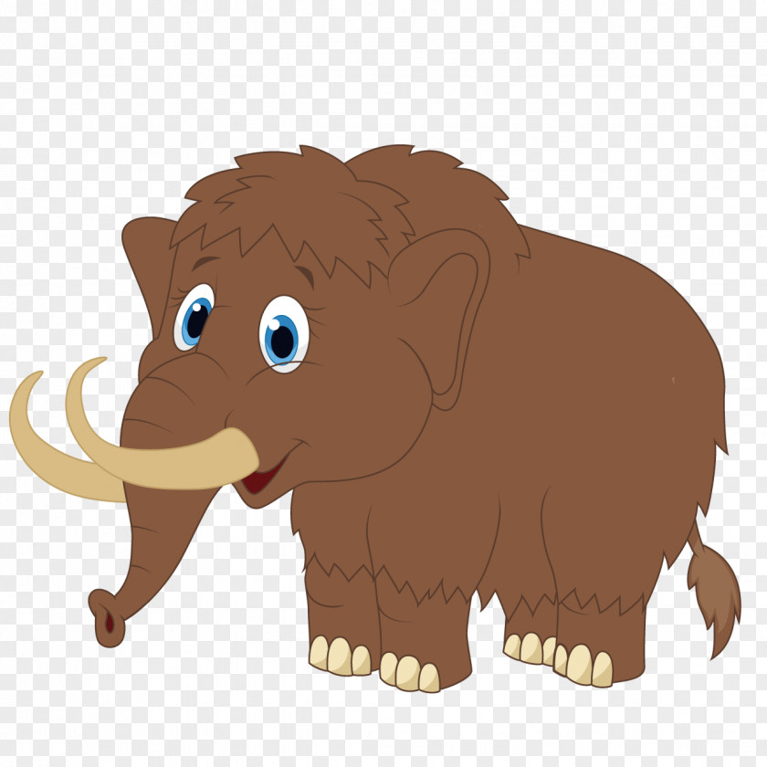 Cute Elephant Woolly Mammoth Clip Art PNG