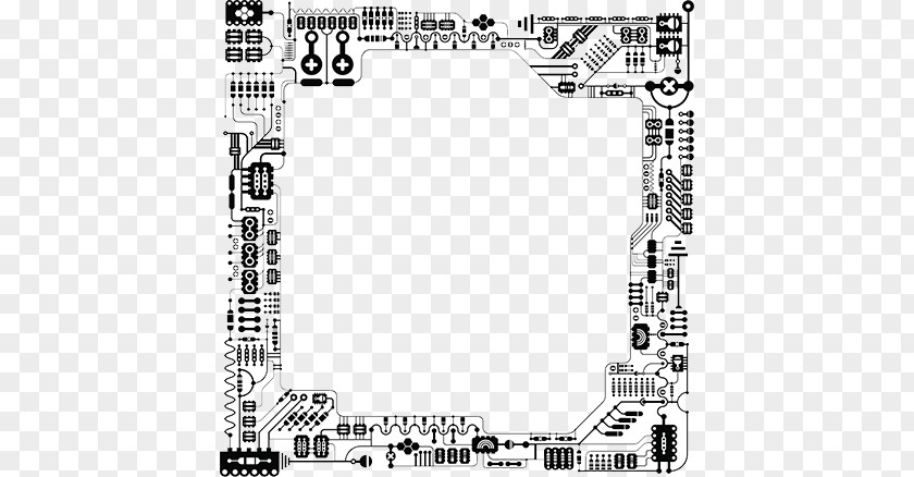 SCIENCE AND Circuit Black And White Electrical Network Printed Board Electronic PNG