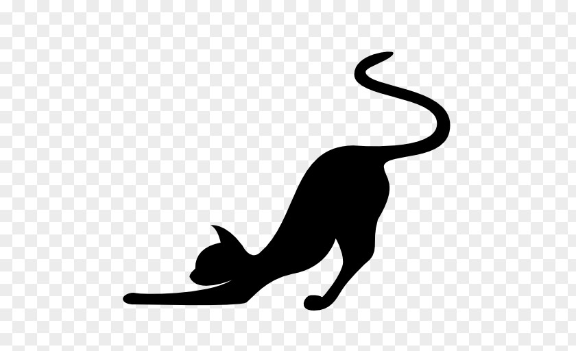 Cat Silhouette Stretching PNG