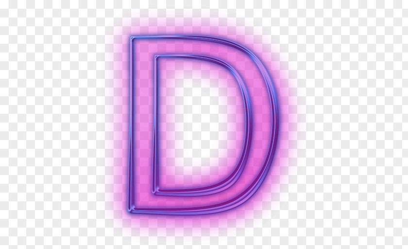 Letter D Neon Alphabet Icon PNG