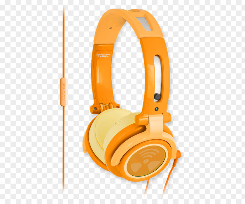 Orange IFrogz YellowHeadphones Headphones Microphone EarPollution Cs40s Chromatone With Mic PNG