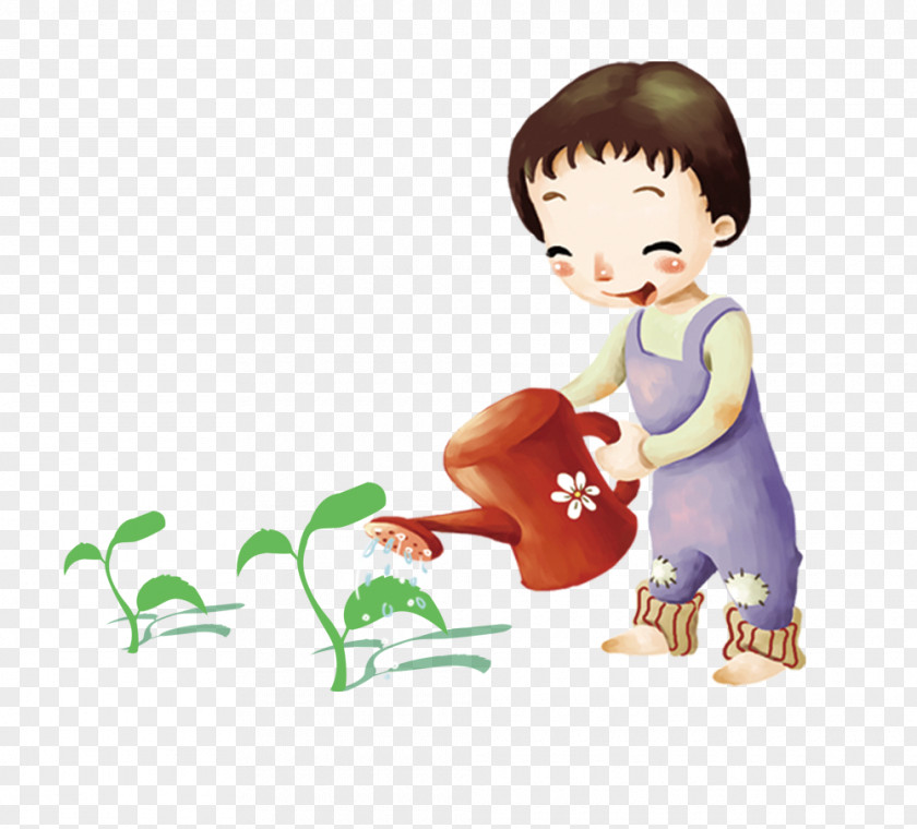 Watering Children Can Flower PNG