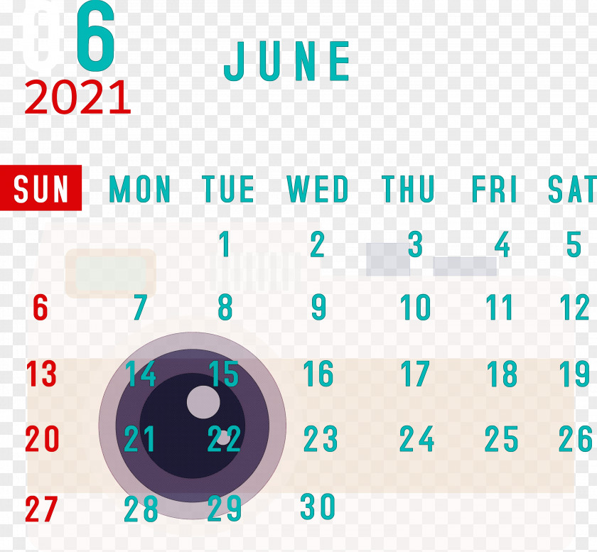 June 2021 Calendar Printable PNG