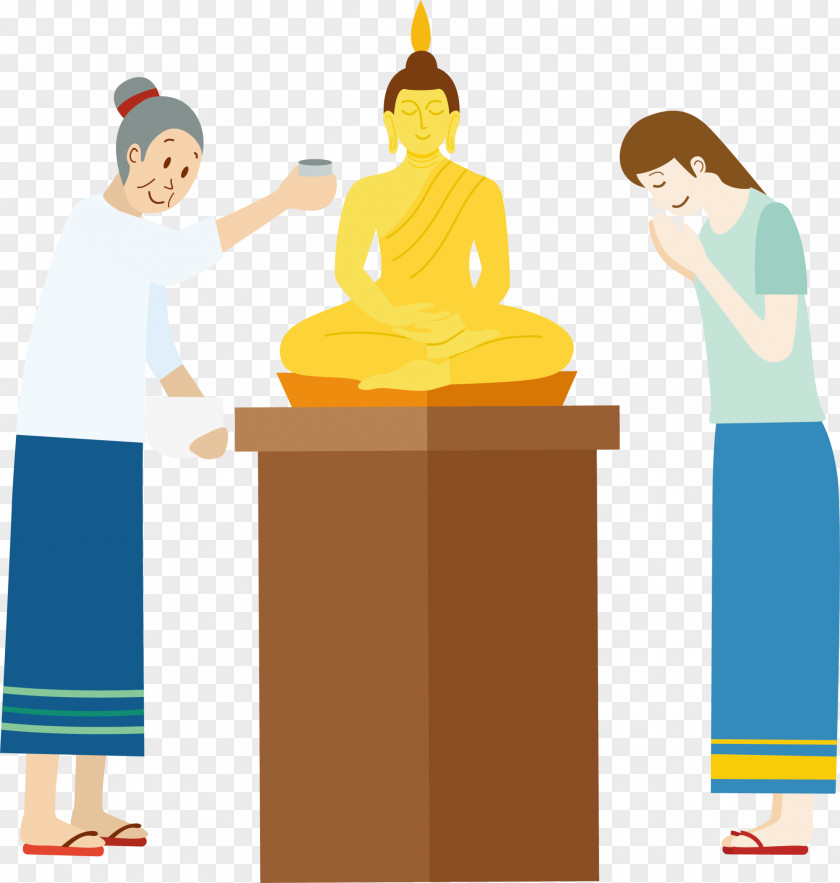 Yellow Buddha Cartoon Buddhahood Clip Art PNG
