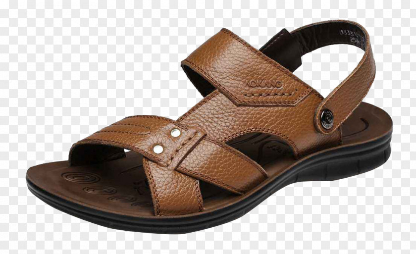 Brown Men's Leather Sandals Sandal Shoe PNG