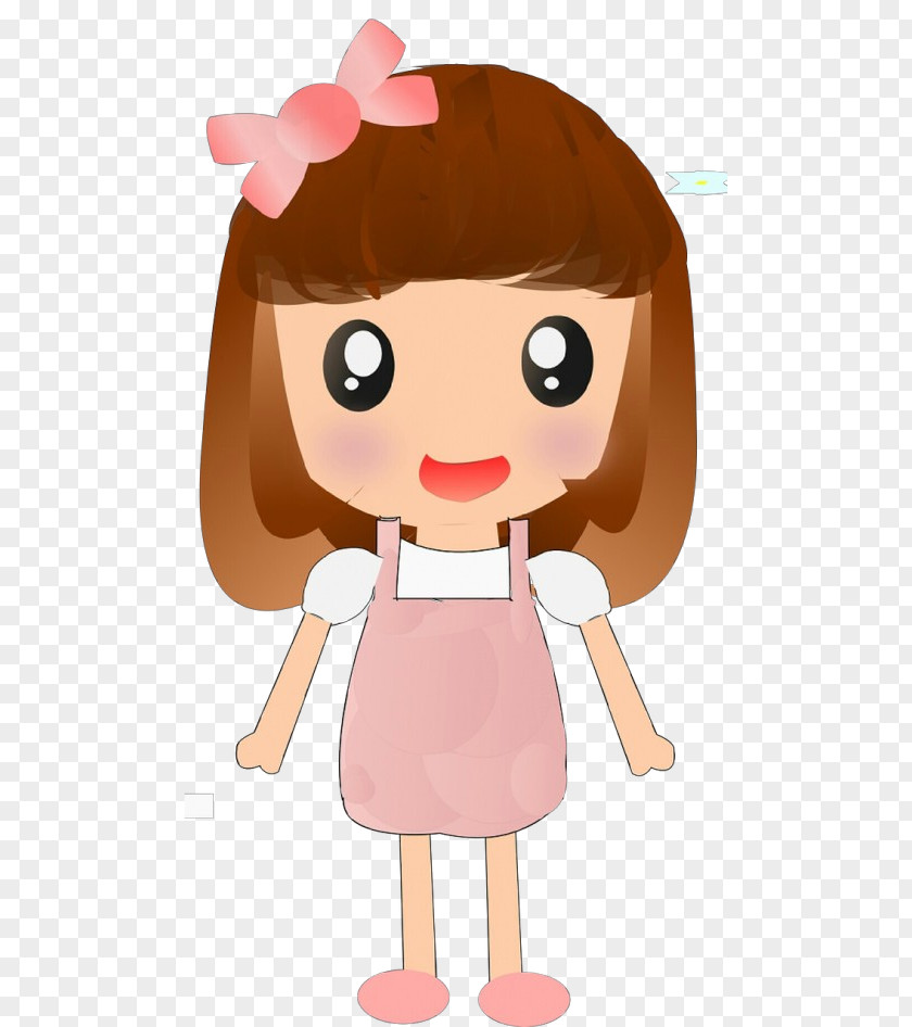 Animation Brown Hair Cartoon Pink PNG