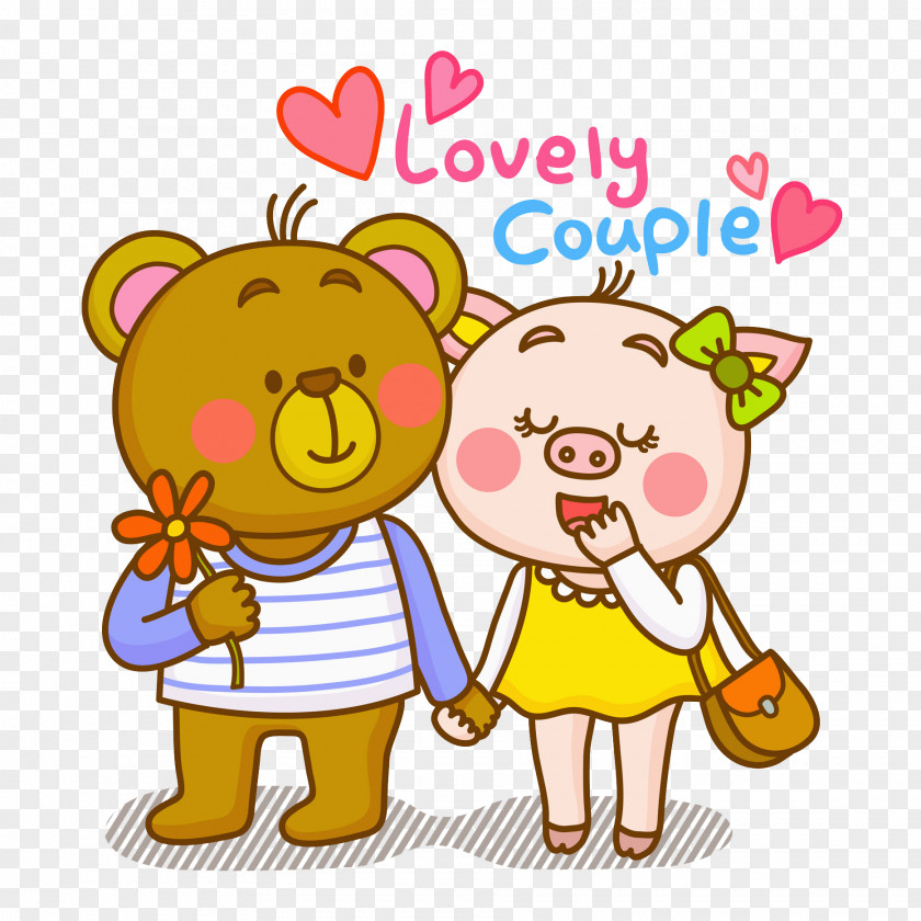 Lovers Bear Cartoon Clip Art PNG