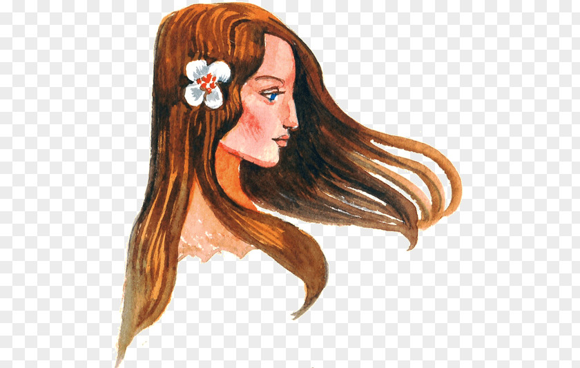 Virgo Zodiac Long Hair Coloring Horoscope PNG