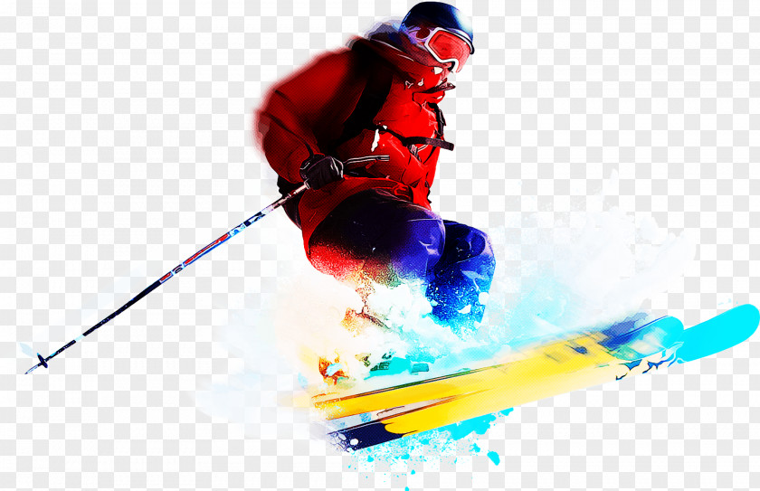 Winter Sport Ski Equipment Skier Freestyle Skiing Pole PNG