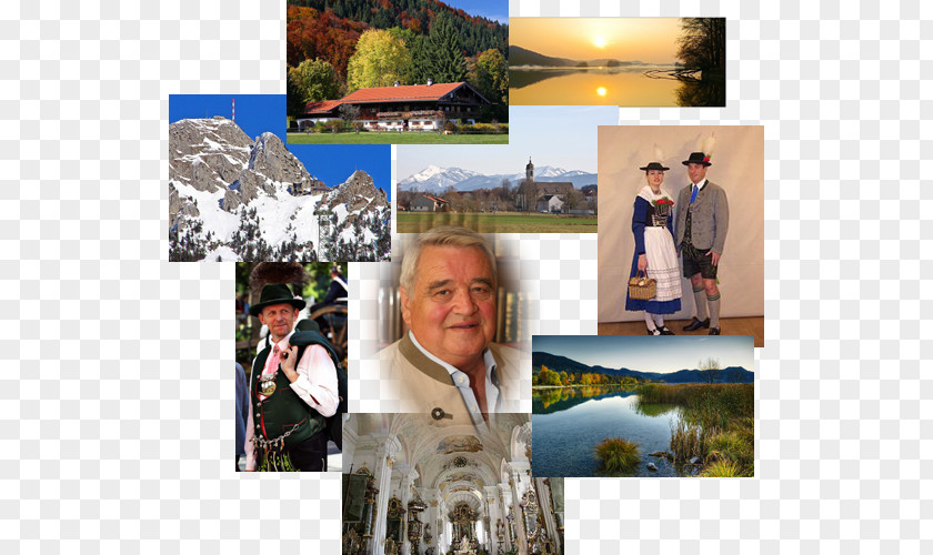 Collage Bavarian Folk Costume Vacation Tree PNG