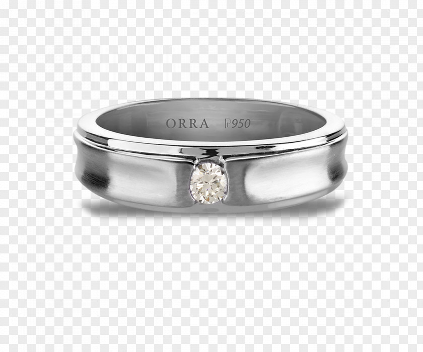 Silver Wedding Ring Diamond PNG