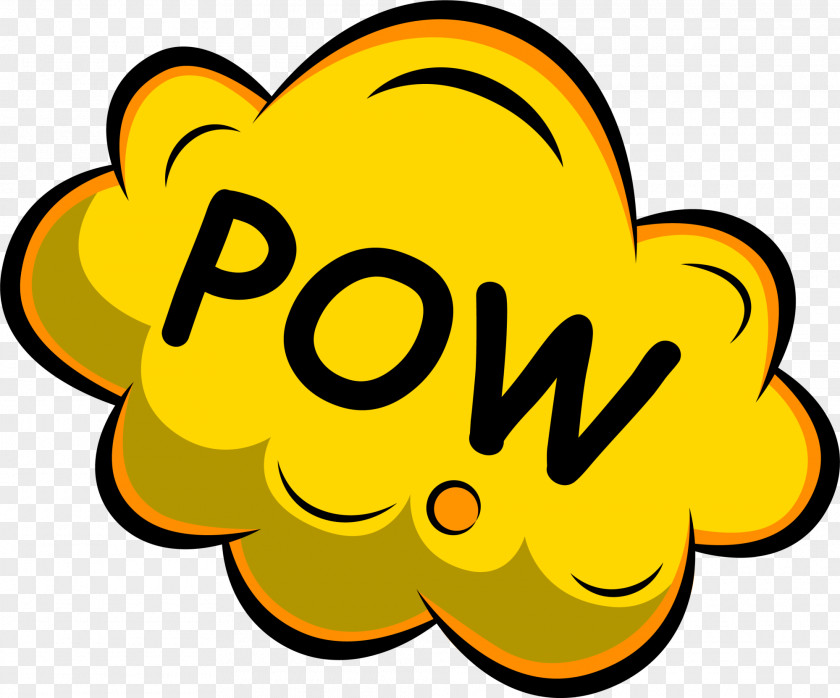 Yellow POW Clouds PNG