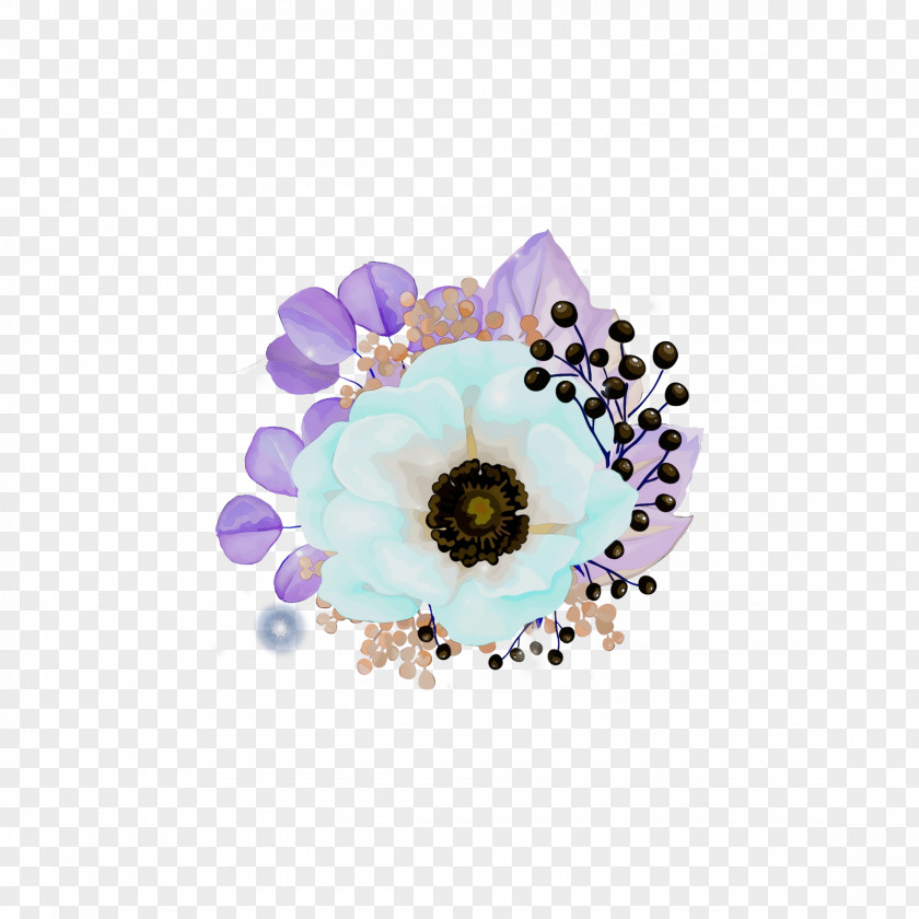 Anemone Petal Violet Purple Turquoise Flower Amethyst PNG