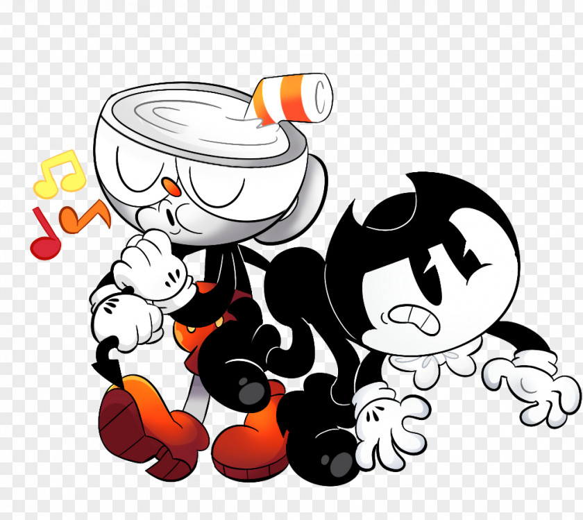 Cuphead Bendy And The Ink Machine Fan Art PNG