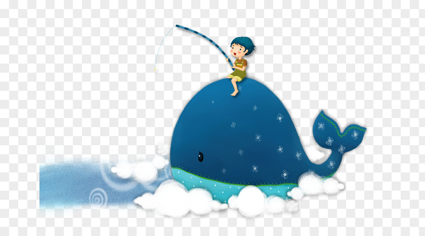 Flat Whale Cartoon Characters Drawing PNG