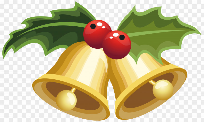 Christmas Bells With Mistletoe Clipart Image Viscum Album Common Holly Clip Art PNG