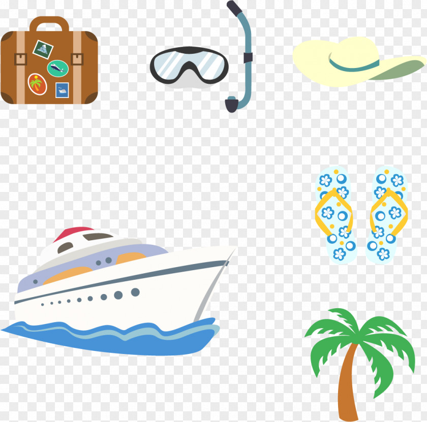 Cruise Island Winter Tourism Travel Vacation Illustration PNG