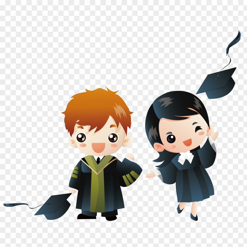 Male Doctor And Female Cartoon Illustration PNG