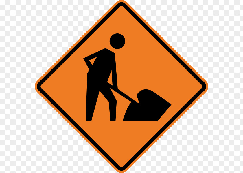 Men At Work Traffic Sign Roadworks PNG