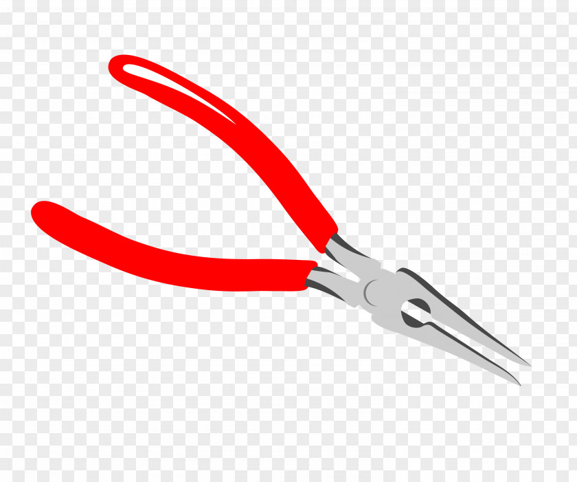 Needle-nose Pliers Red Handle Hand Tool PNG