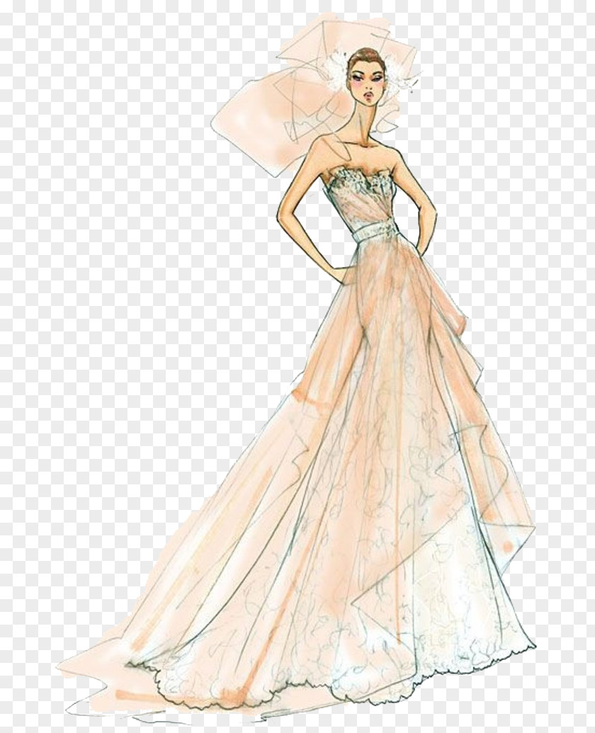 Painted Creative Wedding Fashion Illustration Design Drawing Sketch PNG