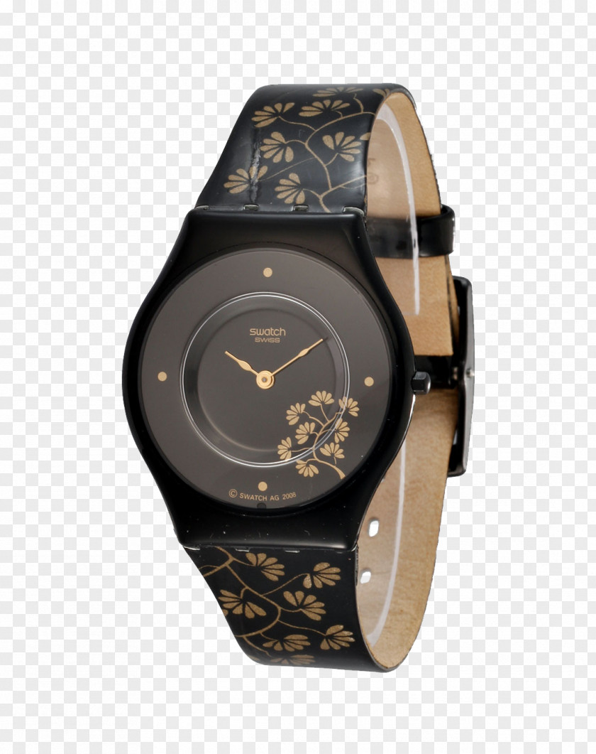 Swatch Watches Ladies Gold Pattern The Group Watch Strap PNG