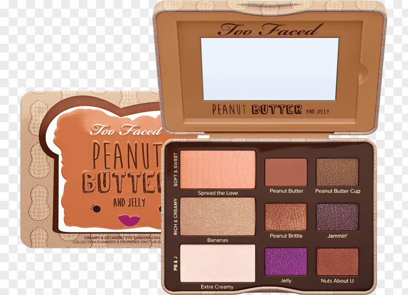 Palette Too Faced Unicorn Peanut Butter And Jelly Sandwich & Eye Shadow Chocolate Bar Sweet Peach Honey Collection PNG