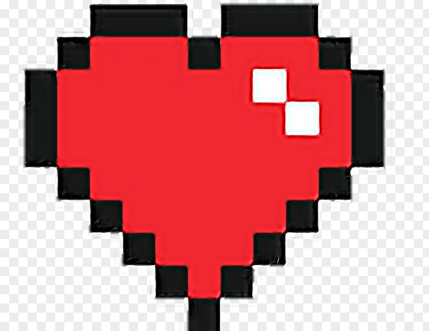 Upscale 8-bit Color Heart Pixel Art PNG