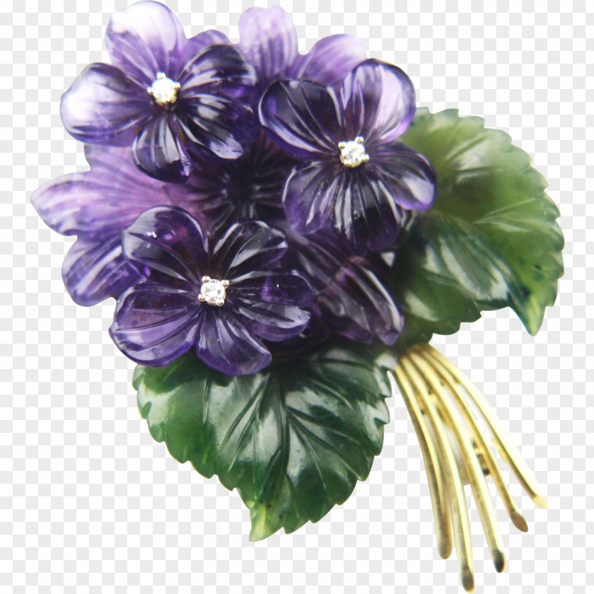 Violet Flower Jade Purple Brooch PNG