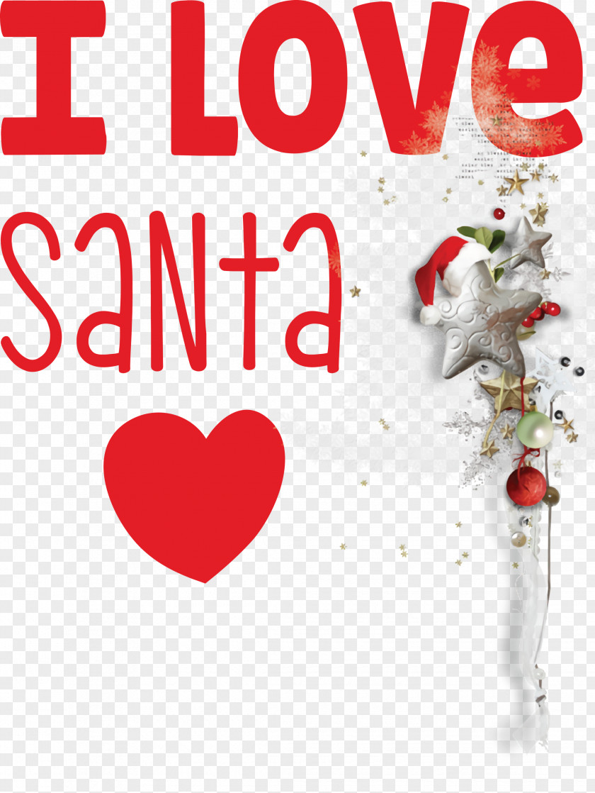 I Love Santa Christmas PNG