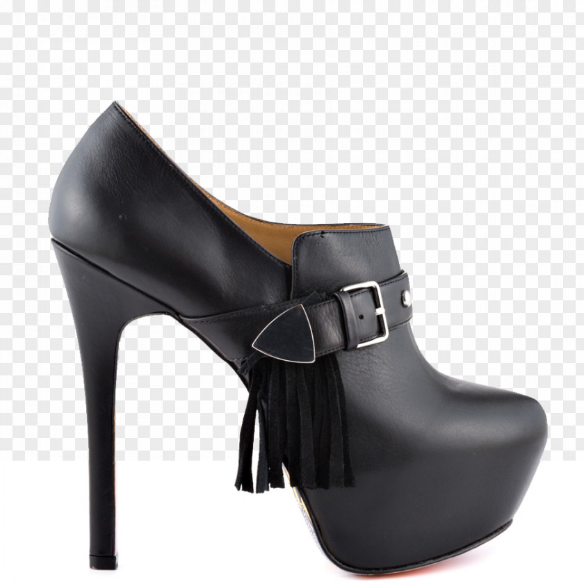 Black Leather Shoes High-heeled Shoe Areto-zapata Stiletto Heel Boot PNG