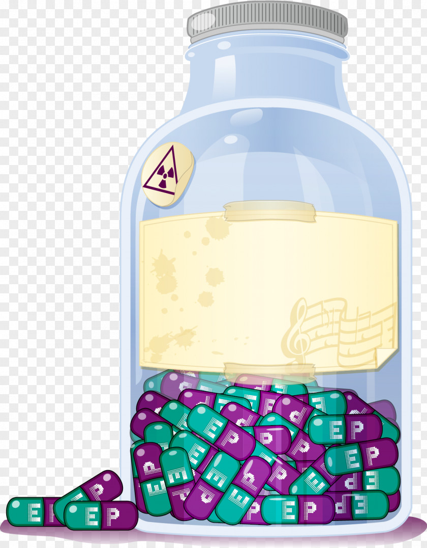 Vector Pills Water Bottle Glass Liquid PNG