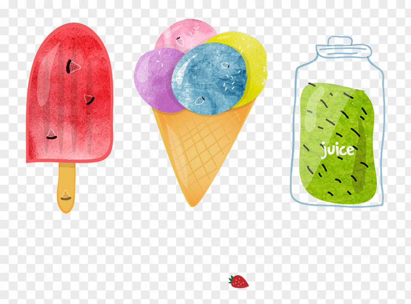 Cone Painted Popsicle Juice Ice Cream Pop PNG